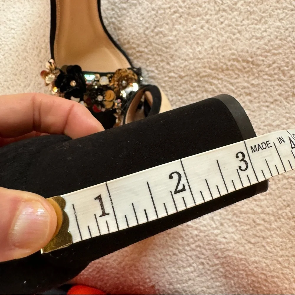 J Crew Collection sandals with sequin flowers, gorgeous! EUC! - Picture 2 of 12